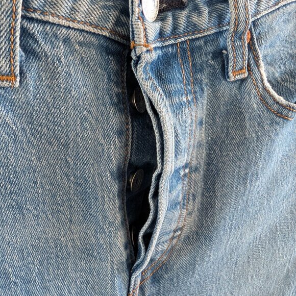 Levi's Wedgie Straight High Rise Rigid Denim Blue Jeans Medium Wash Size 28 - Picture 10 of 14